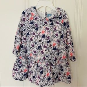Woodland creatures drop hem baby dress